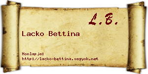 Lacko Bettina névjegykártya