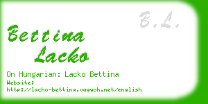 bettina lacko business card